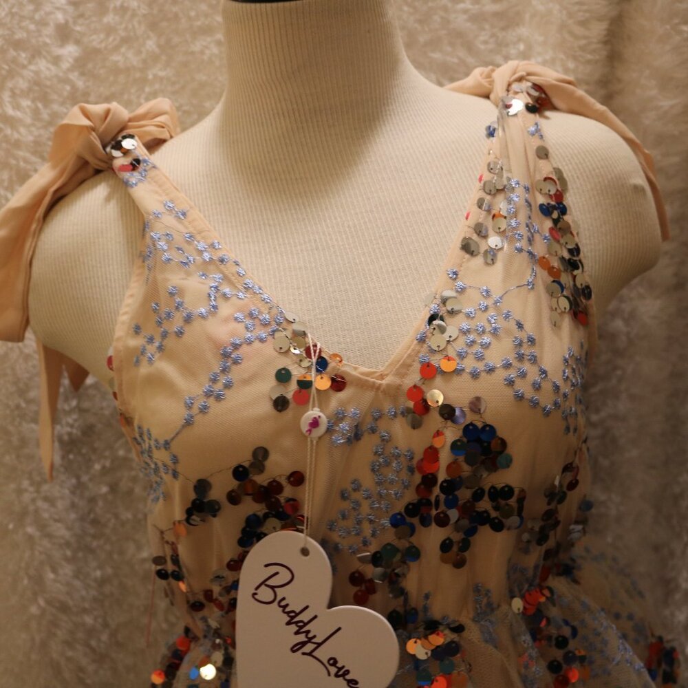 Buddy Love Melanie Firework NWT sequin party dress stunning V-neck - Picture 3 of 12